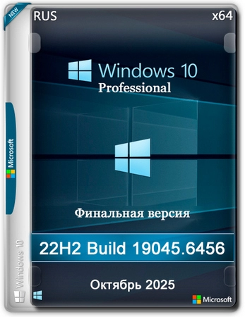 Windows 10 Pro 22H2 Build 19045.6456 Final Октябрь 2025