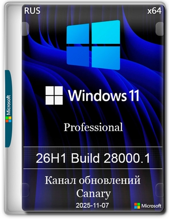 Windows 11 Pro 26H1 Build 28000.1 Canary