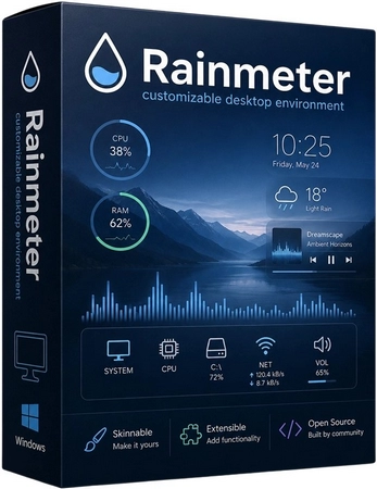 Мониторинг ресурсов компьютера Rainmeter 4.5.26 & Portable