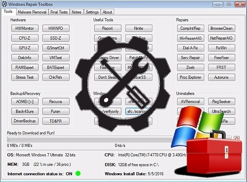 Диагностика системы Windows Repair Toolbox 3.0.3.4 Portable